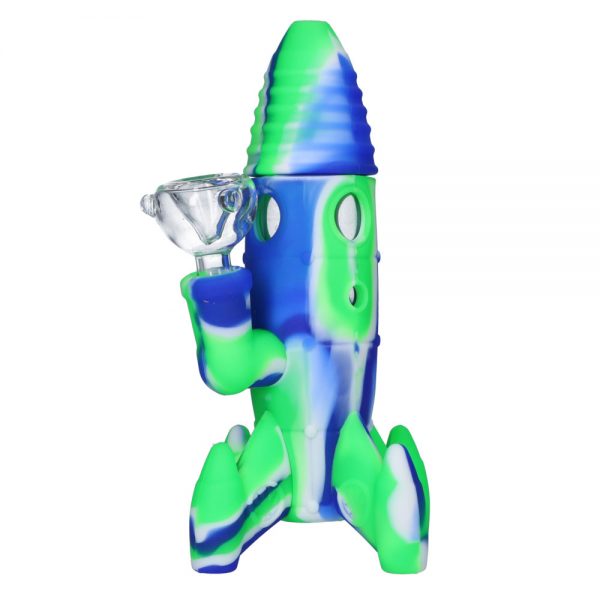 Silicone Rocket Bong with Glass Bowl | Random Color | 7.5 Inch