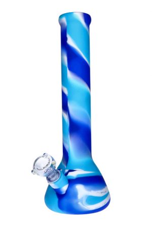 Silicone Beaker Bong with Glass Downstem and Bowl | 13 Inch