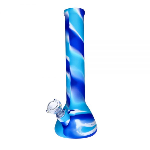 Silicone Beaker Bong with Glass Downstem and Bowl | 13 Inch
