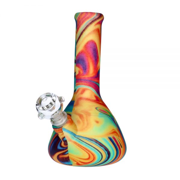 Silicone Beaker base Bong with Glass Downstem and Bowl | 5 Inch