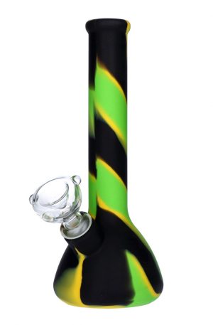 Silicone Beaker Bong with Glass Downstem and Bowl | 8.5 Inch
