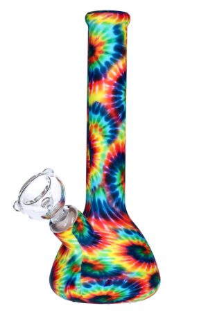 Silicone Beaker Bong with Glass Downstem and Bowl | Multi-colored