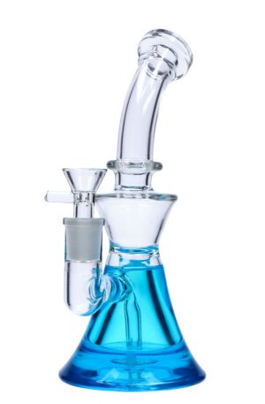 Glass Glycerine Bubbler with Fixed Diffuser Downstem | 9 Inch
