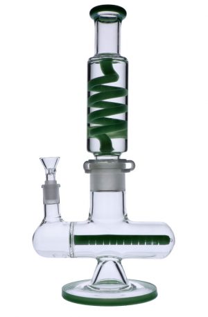 Glass Glycerine Coil Bong with Inline Diffuser