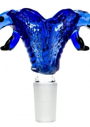 Glass Double Cobra Head Bowl | Blue