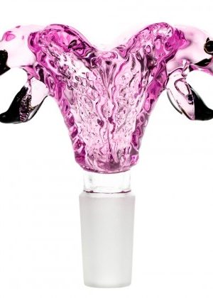 Glass Double Cobra Head Bowl | Pink