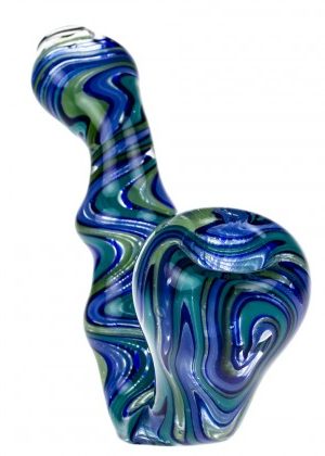 Glasscity Glass Sherlock Pipe with Blue and Green Reversals