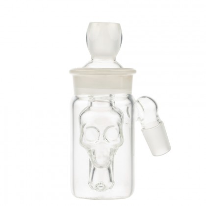 Glass Ashcatcher with Removable Skull Percolator | Clear