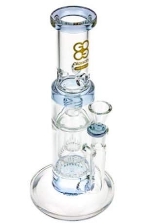 Glasscity Limited Edition Straight Double Perc Ice Bong | Purple