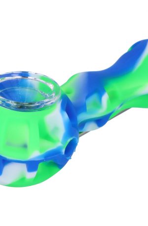 Silicone 2 in 1 Pipe with Metal Dab Tool | Random Color