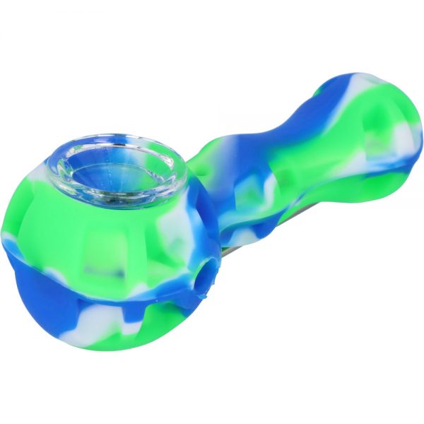 Silicone 2 in 1 Pipe with Metal Dab Tool | Random Color