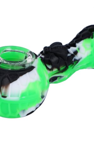 Silicone Random Color Spoon Pipe with Glass Bowl | 4.5 Inch