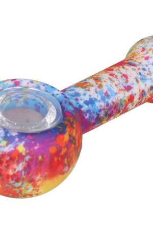 Silicone Spoon Pipe with Glass Bowl | Random Multi-Color | 4.5 Inch