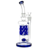 Glasscity Glass Bong with Showerhead Perc and External Tubes | Blue