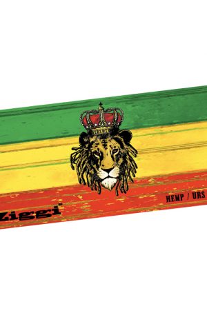 Ziggi – Rasta Lion King Size Slim Hemp Rolling Papers Plus Filter Tips – Box of 22 Packs