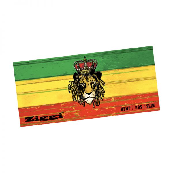 Ziggi – Rasta Lion King Size Slim Hemp Rolling Papers Plus Filter Tips – Single Pack